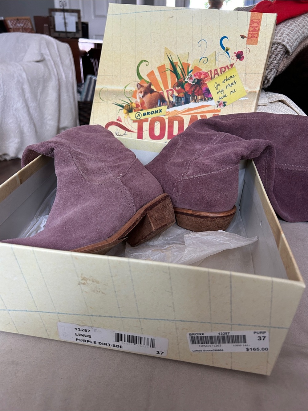 Bronx Purple Suede Boots